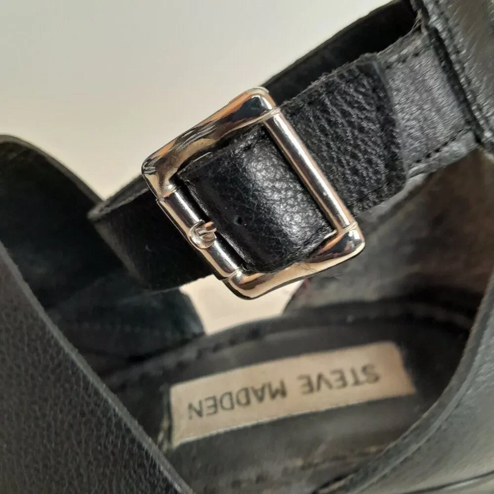 Women Steven Madden Shoes Black Strappy Heel Size 6.5M